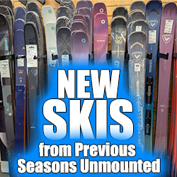 New Skis from Previous Seasons Unmounted